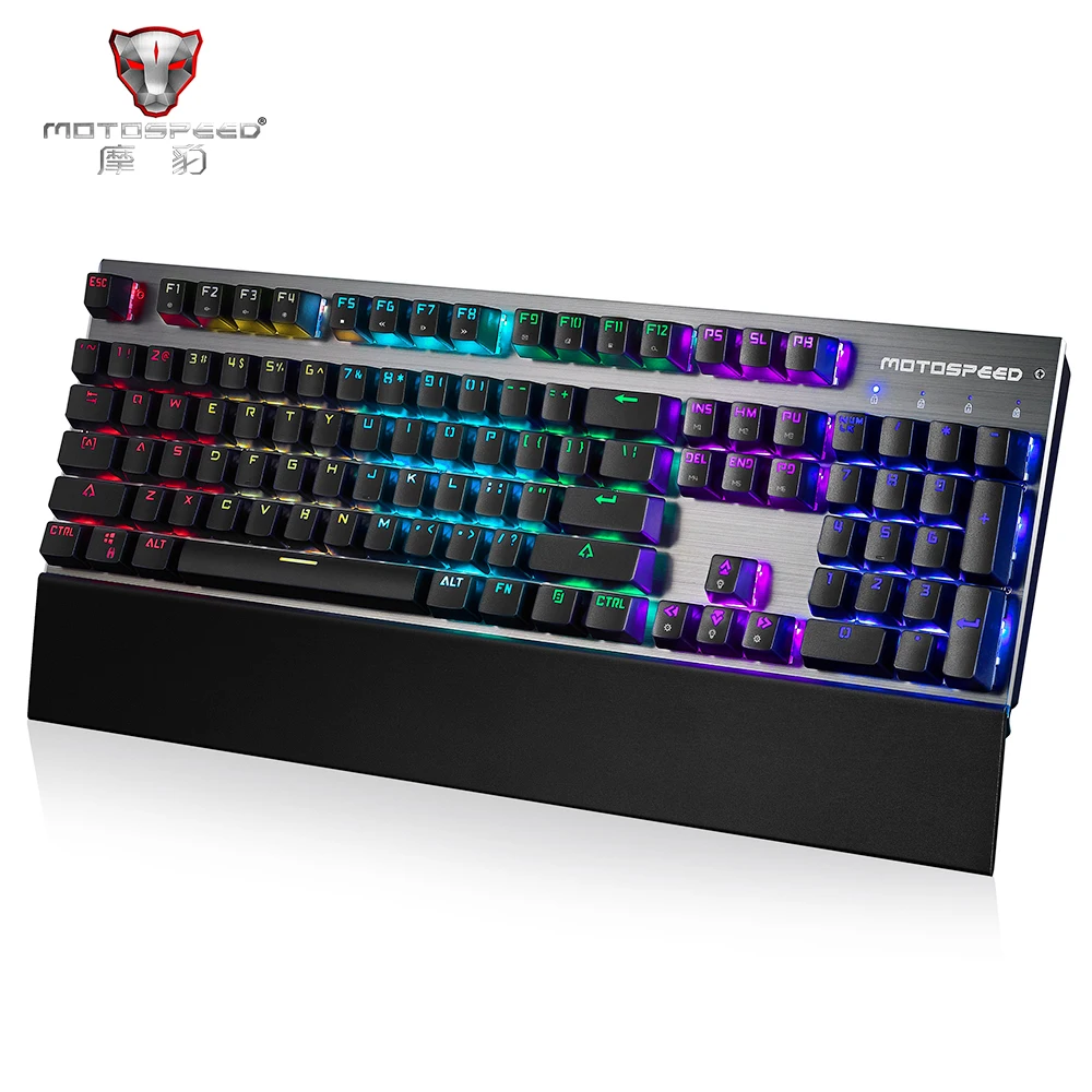 Motospeed CK108 Mechanical Keyboard Usb Wired Gaming Keyboard 104 Keys RGB LED Backlit Anti-Ghosting for Professional gamer PC mechanical gaming keyboard optical connection switch rgb backlit anti ghosting waterproof usb wired pro gamer russian stickers