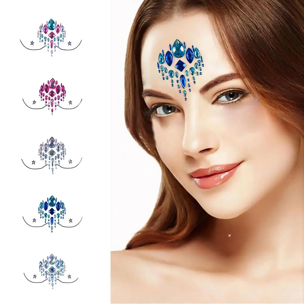 

Festival Body Tattoo Rhinestone Sticker Super Shiny Environmental Protection Resin Chest Face Decoration Party Body DIY Makeup