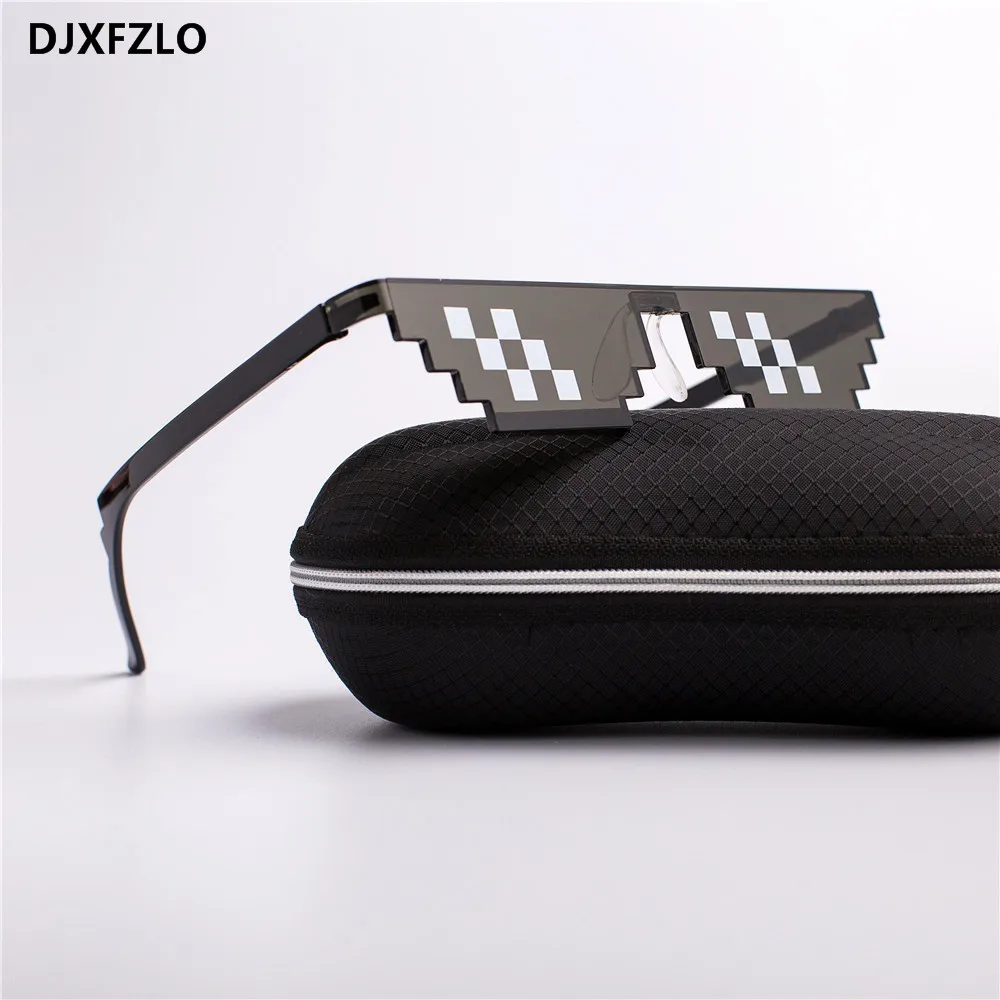 DJXFZLO 2020 Glasses 8 Bit MLG Pixelated Sunglasses Men Women Brand Thug Life Party Eyeglasses Mosaic Vintage Eyewear UV400