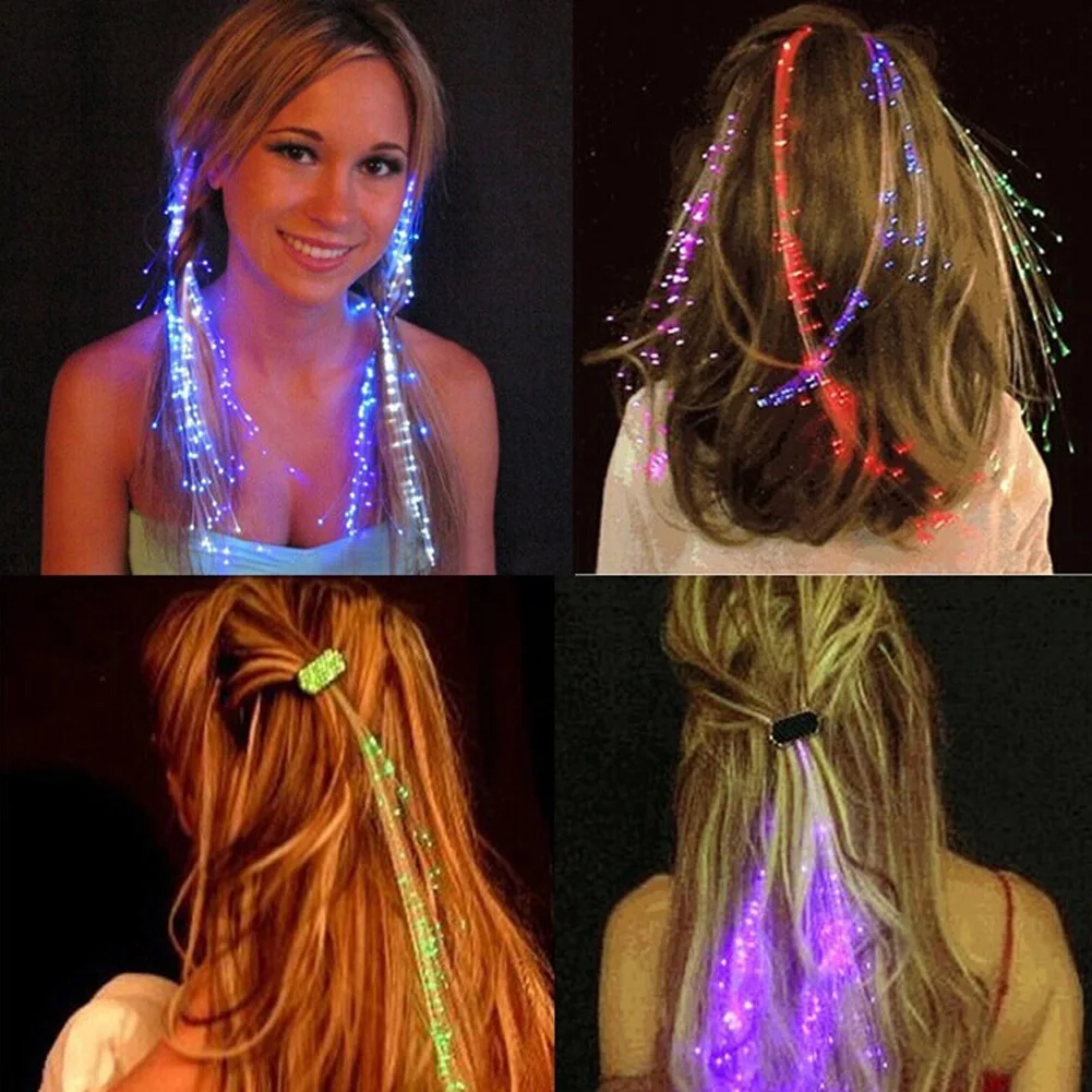 

1pcs/lot Colorful LED Wigs Glowing Flash LED Hair Braid Clip Hairpin Decoration Ligth Up Show New Year Party supplies Christmas
