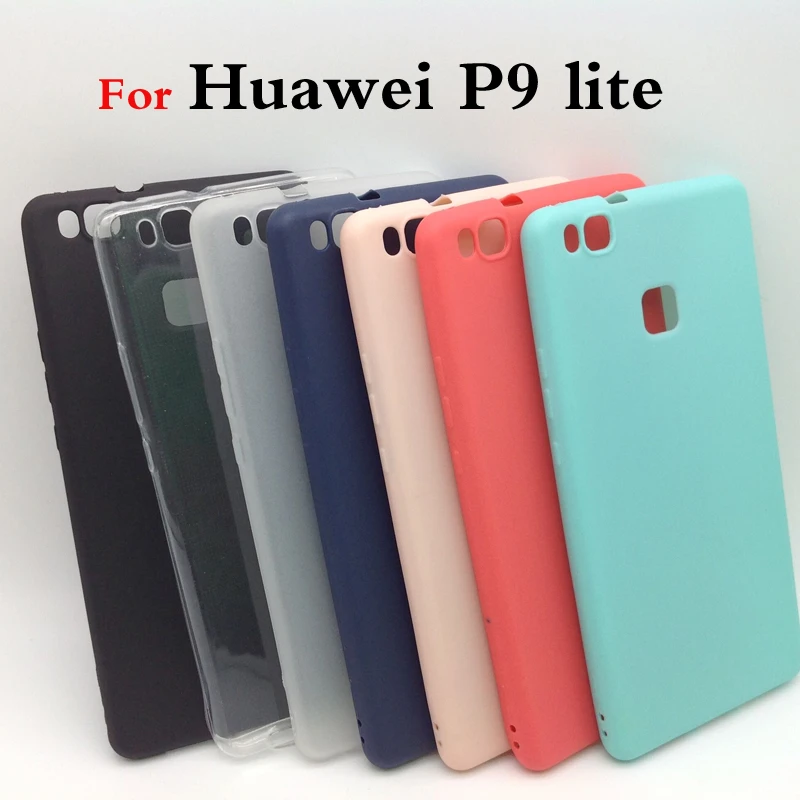 Huawei P9lite Ultra-thin Clear TPU and Matte Solid color Case For Huawei P9 lite Back Cover Protect Skin Silicon soft case samsung flip cover