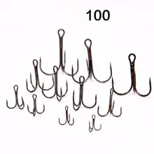 100 шт. 2/4/6/8/10# смешанные модели рыболовный крючок заточенные тройной крючок с зазубриной крючки Рыбная ловля в соленой и пресной воде снасти море озеро