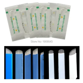 

free shipping 50PCS 21Needles Permanent Makeup Manual Microblading Tattoo Pen Blades Tattoo Embroidery Cosmetic for Eyebrows Lip