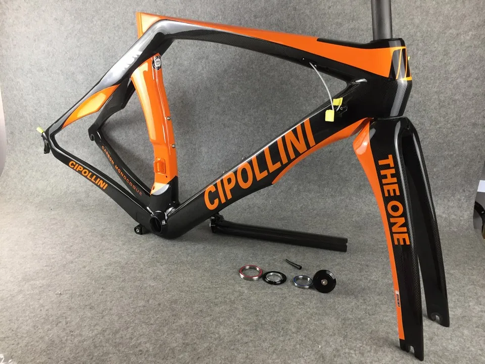 Оранжевая велосипедная Рама Cipollini RB1K THE ONE блестящая углеродная дорожная рама 3K/1K |