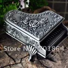 Новое поступление! Модная шкатулка для украшений из цинкового сплава металлическая коробка для безделушек Винтаж фортепиано в форме романтических подарков