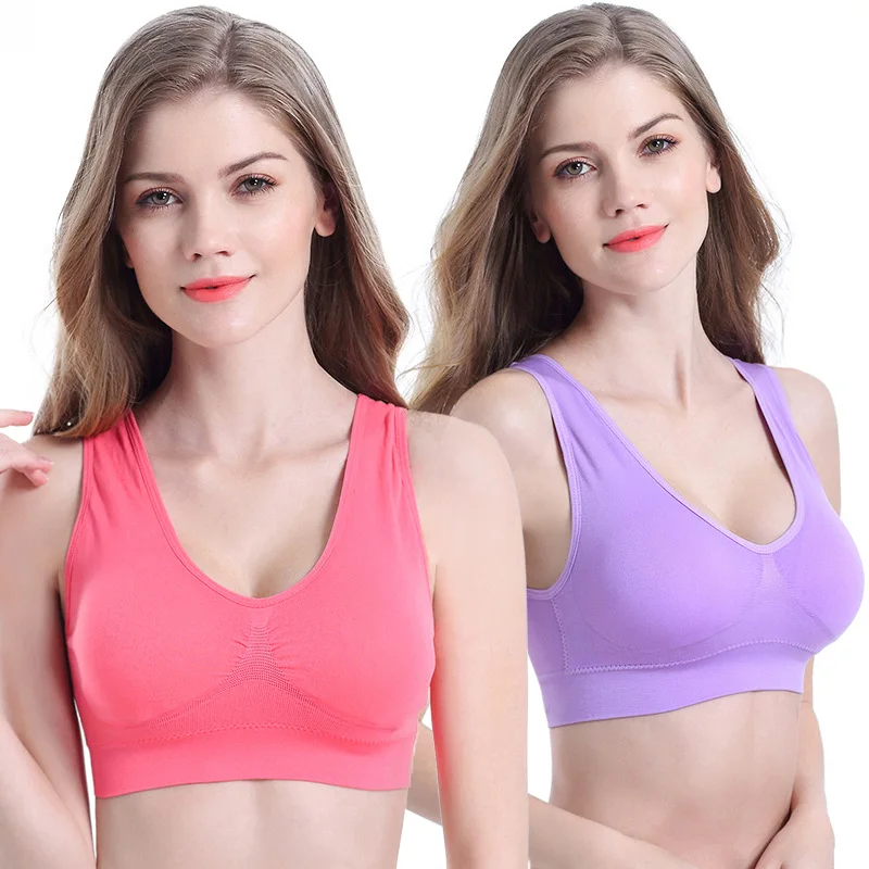 Large Size Sports Bras Women Push Up Sport Bra 6Xl 5Xl 4Xl 3Xl Seamless Solid Underwear Stretch Tank Top Padded Running Fitness