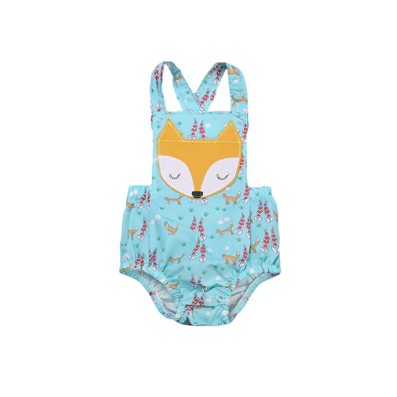 

2018 Sweet Baby Girls Boy sleeveless Cartoon Fox Romper Jumpsuit Toddler Summer Clothes Outfits Baby Girls Boys Clothing New Hot