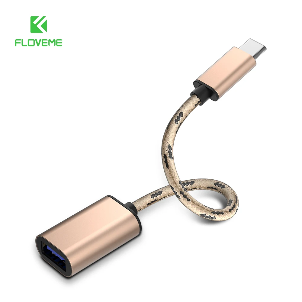OTG адаптер для зарядного устройства FLOVEME Type C штекер USB кабель прочного женского