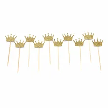 

20pcs Glitter Paper crown Cup Cake Toppers 1st Birthday Decoration Kids Baby Boy Girl Party DecorPrincess Crown Cake Toppers