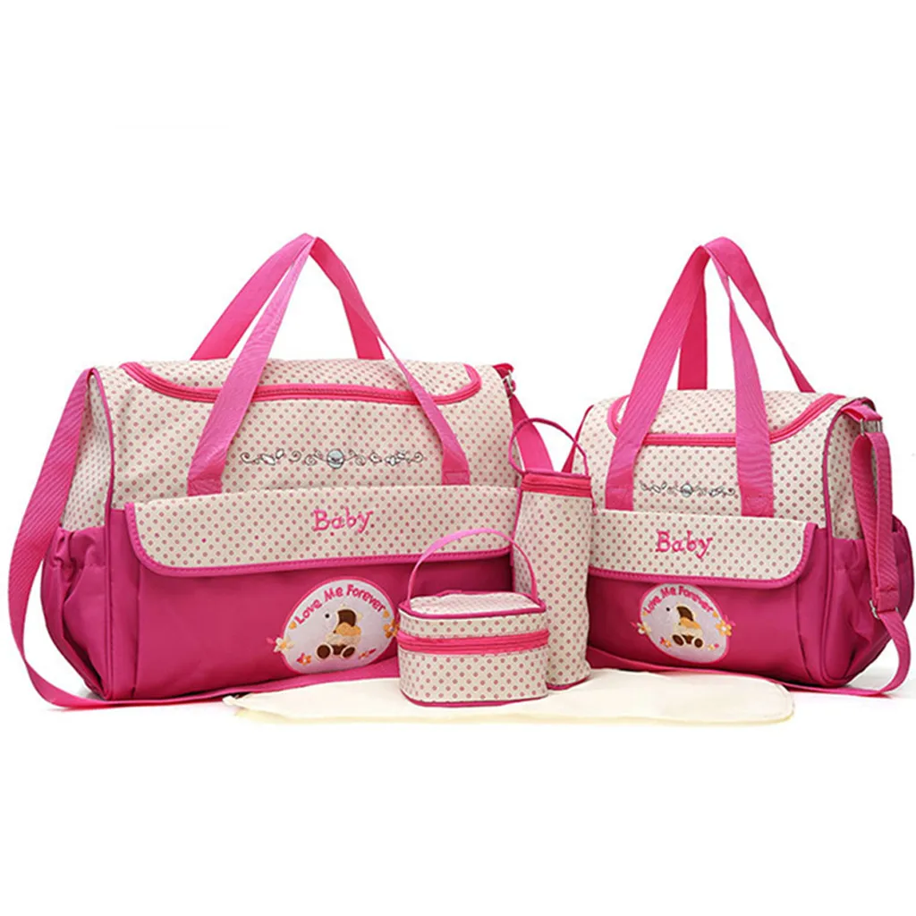 

ISHOWTIENDA 5PC Mummy Bag Outdoor Women Multifunction Handbags Light Sports Maternity Baby Carriage Women Bag bolsa feminina