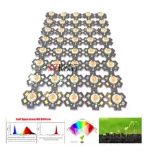 3 Вт полный спектр светодиодный чип для выращивания с печатной платой звезда, светодиодные лампы для выращивания, широкий спектр 400нм-840нм светодиодный Диод для комнатных растений