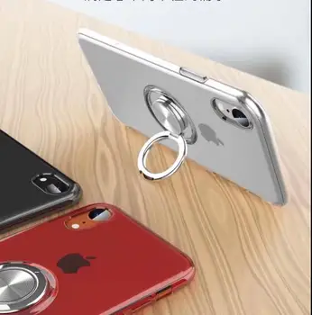 

100pcs/lot free shipping Magnetic Car Holder Stand Finger Ring Clear TPU Back Cove for iPhone XS XR XS MAX 8 8PLUS 6 6PLUS