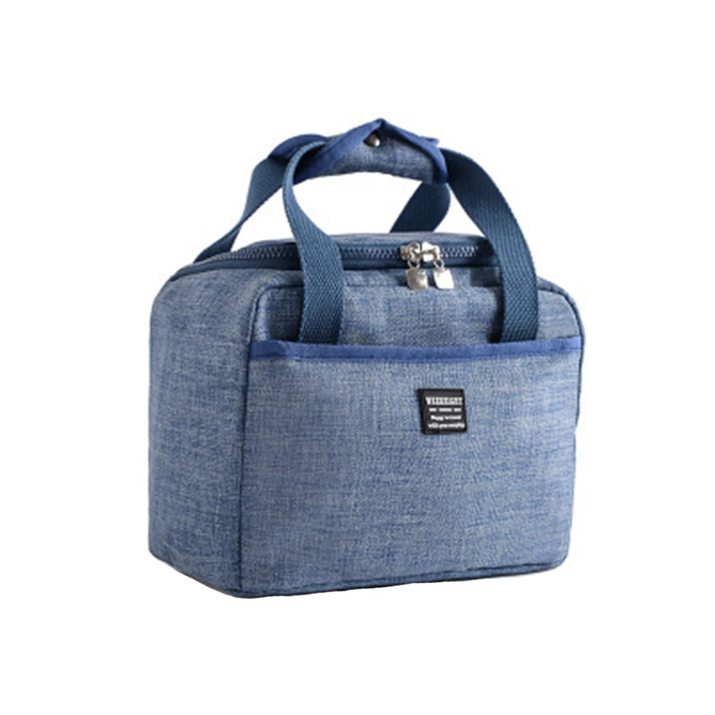 

Insulated Unisex Wear Resistant Picnic With Handle Carry Thicken Zipper Dinner Lunch Bag Oxford Cloth Pouch Storage Fashion