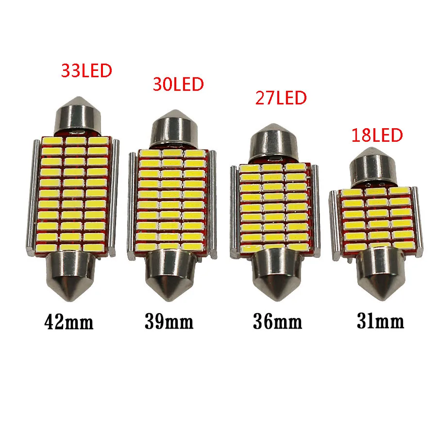 4 шт. светодиодные лампы C5W для чтения салона автомобиля 31 мм 36 39 42 4014|lamp shades wall