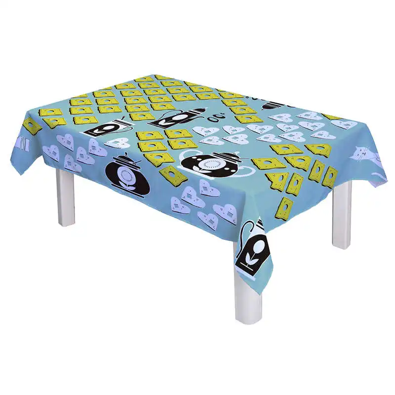 

Polyester Waterproof Rectangle Tablecloths Music Note CD Guitar Oilproof Table Cloth Home Banquet Table Covers
