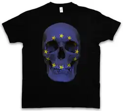 Классический Европейский Флаг с черепом Футболка-байкерское "мс" баннер Европейского союза Размеры S-5XL