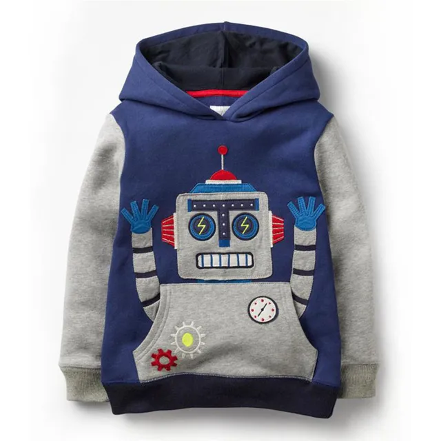 SLW Jumping Meters Boys Hoodies Robot Appliques Sweatshirts Baby Kids Long Sleeve Tops Cotton  Winter Clothes Clothing Boy Girl 1
