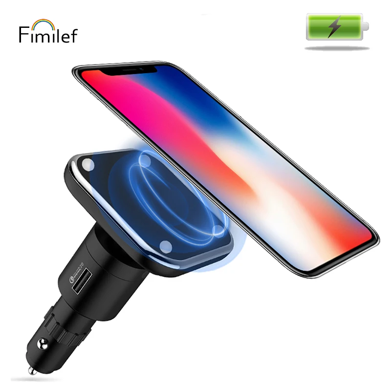 Fimilef QC3 الذكية وصلة ولاعة السجائر شاحن سيارة الملاحة الهاتف المحمول حامل مغناطيسي حامل الشحن اللاسلكي
