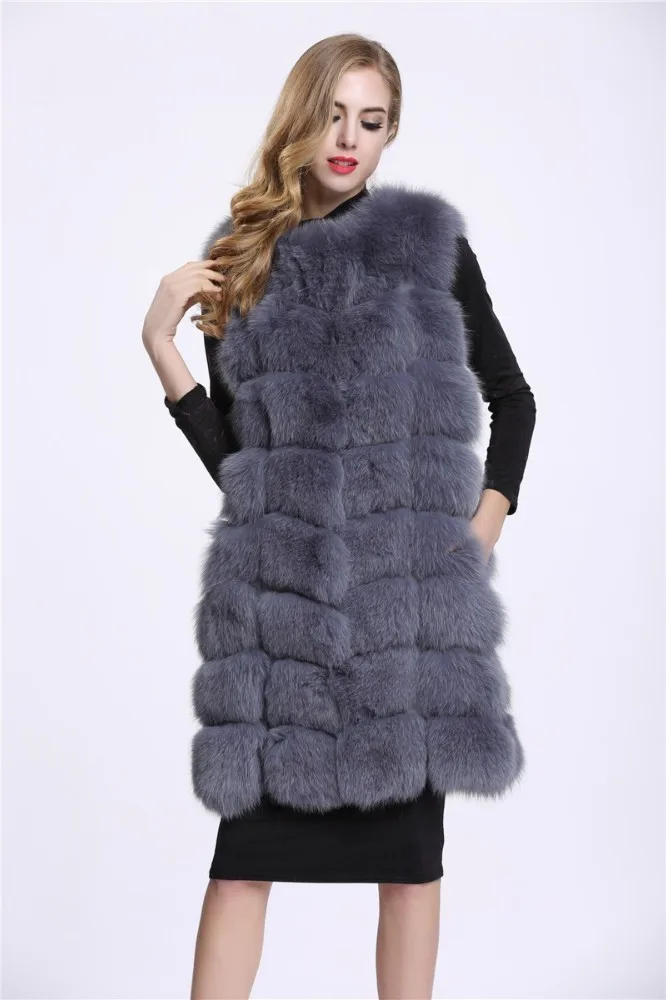 Меховая куртка без воротника из натурального меха, теплая Женская куртка с мехом для девочек, модный жилет с лисьим мехом, зимняя верхняя одежда и пальто