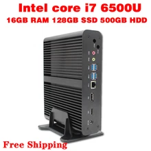 Mini PC Core i7 6500U Max 3.1GHz 16GB RAM 128GB SSD 500GB HDD Micro PC HTPC Intel HD Graphics 520 TV BOX usb 3.0
