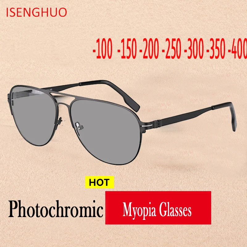 

Myopia Sunglasses Finished Men Women Myopia Eyeglasses Frame with CR39 Sun Photochromism gray lens prescription Myopia Eyewear