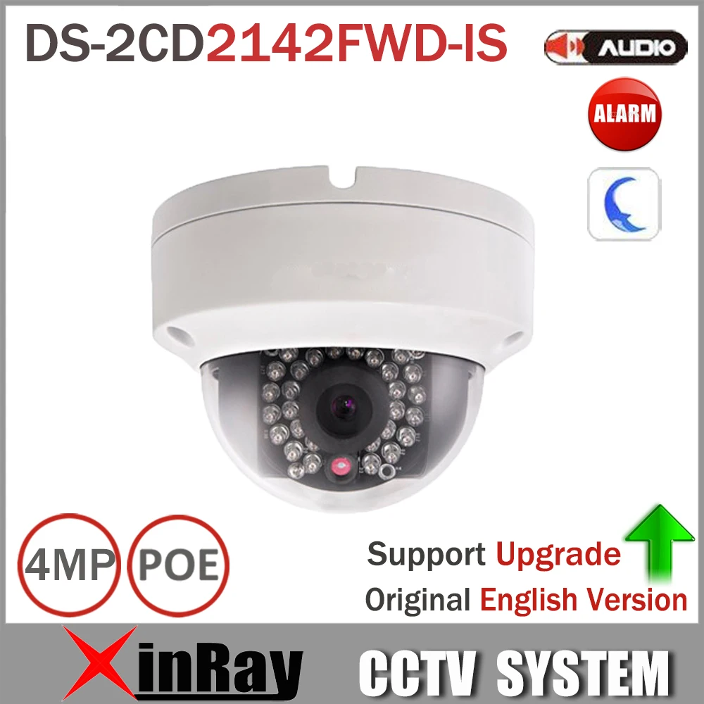 Hik DS 2CD2142FWD IS 4MP POE IP Камера день/Ночной инфракрасный 3D ДНР 3 регулирование оси IP67 IK10