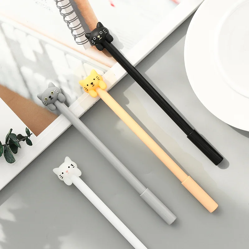 

36 Pcs/lot Kawaii Gel Pens for Writing Cute Cat Black Ink Pen Office School Supplies Kids Gift Caneta Stationery