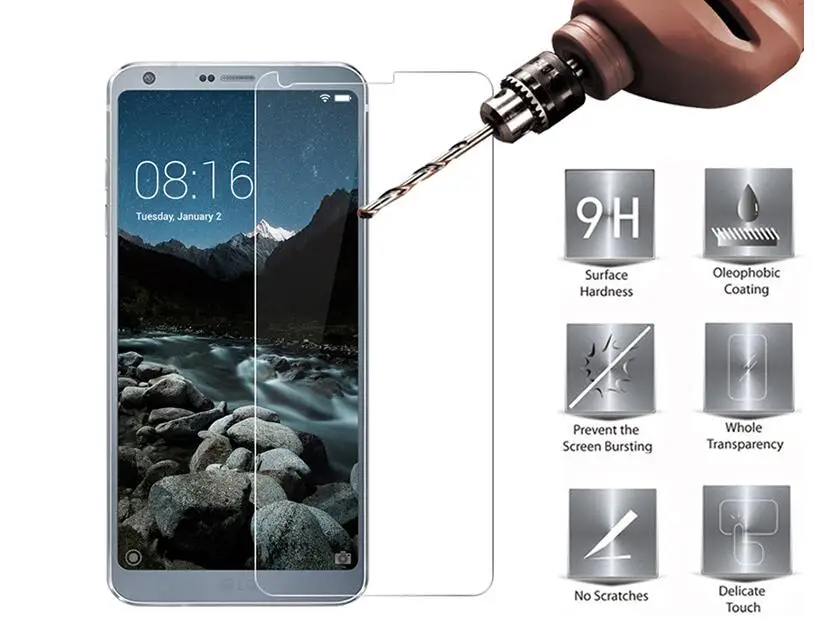 

2PCS Screen Protector sFor LG G6 Glass Phone Tempered Glass For LG G6 LGG6 Screen Protector G 6 H870 H873 Anti Scratch Film