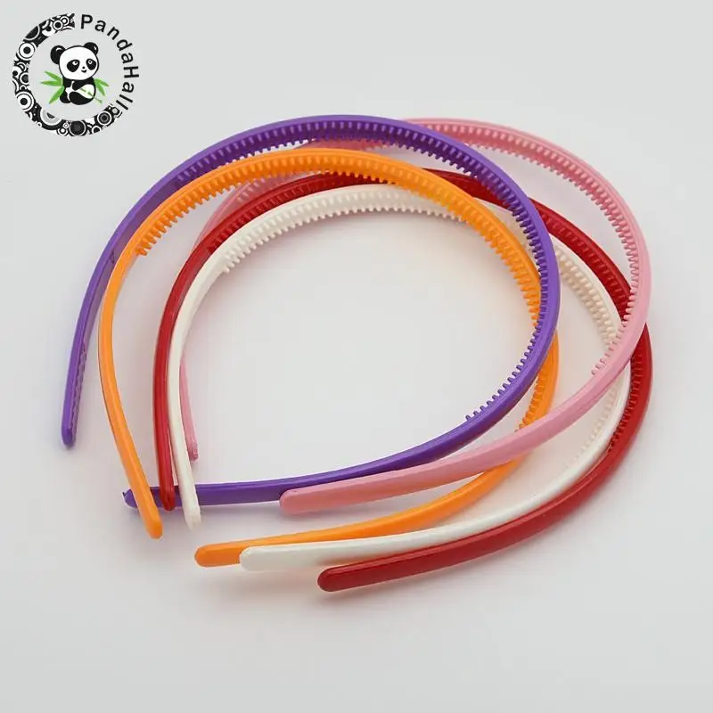 Plastic Hair Band Findings, Mixed Color, 8mm widein Jewelry Findings