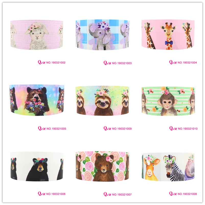 

Q&N ribbon cute animal carton Grosgrain Ribbons FOE Making Hair Bows Wedding Decorative Gift Box Wrapping DIY Crafts
