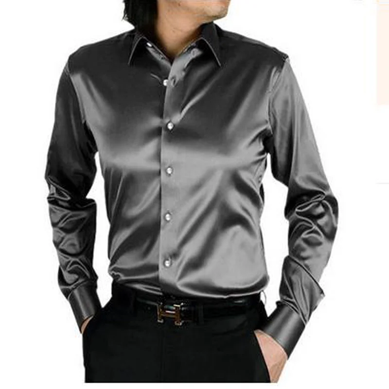 Compra camisas de seda para los hombres online al por
