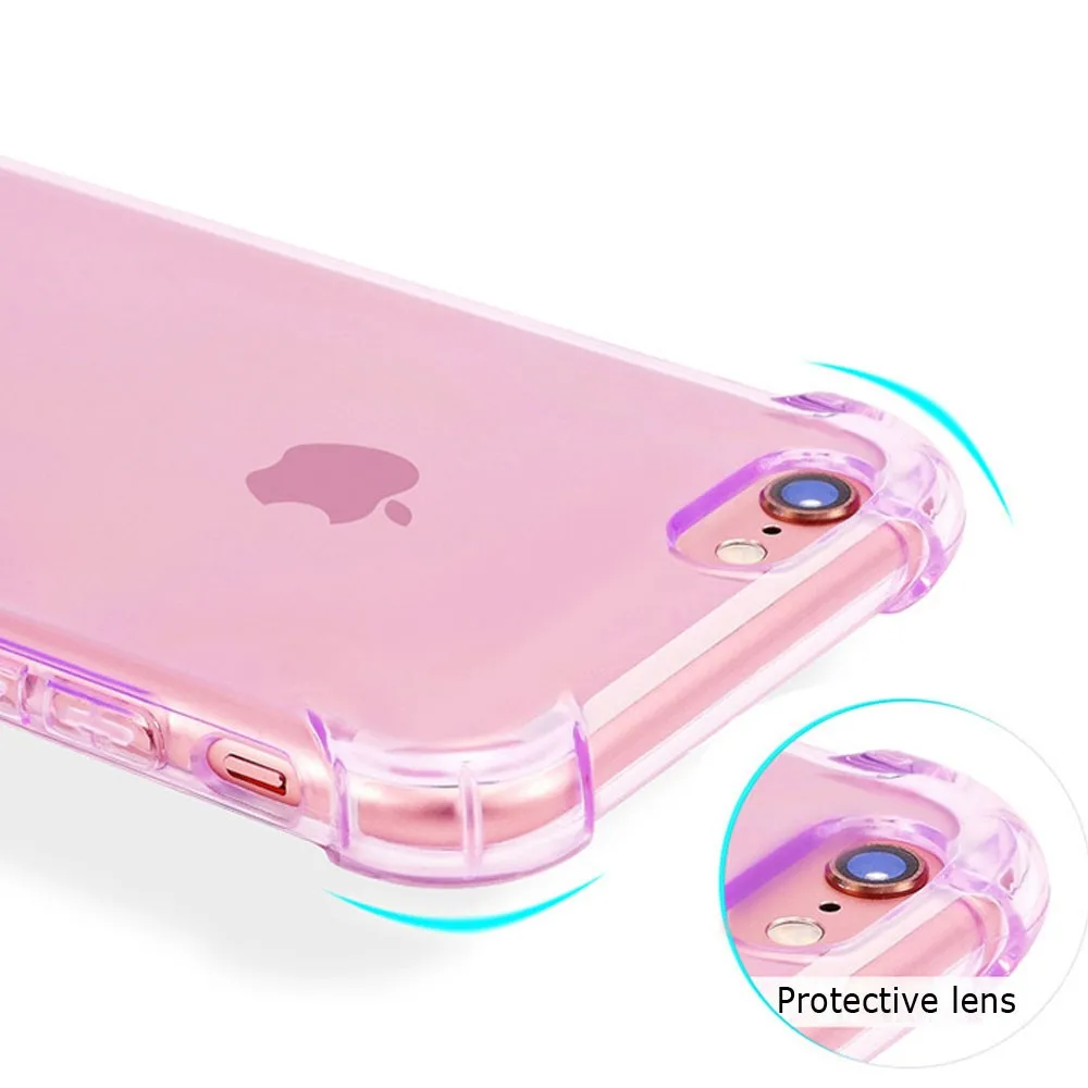 LUOOV Супер антидетонаторы Кремния Чехол для iPhone 6 S Plus Тпу Прозрачный Прозрачная