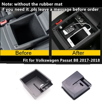 

for Volkswagen Passat B8 4-door Sedan 5-door Wagon 17-18 Armrest Storage Box Central Console Glove Tray Holder Case Car-styling