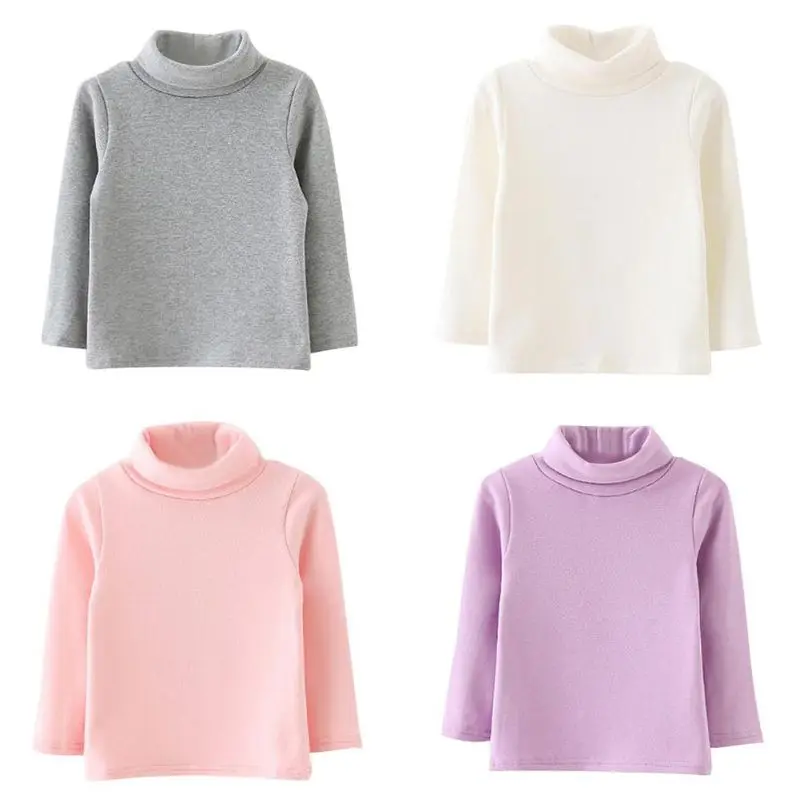 

Girls Casual Tops Kids Shirts WEIXINBUY Winter Baby Girls Long-sleeve High-necked Bottoming Shirt Cotton Children Shirts S2