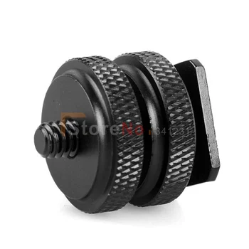 

Camera Flash Hot Shoe Adapter 1/4 Double Lock up and down Screw Tripod Screw Photo Studio Flash Light Stand Accessories