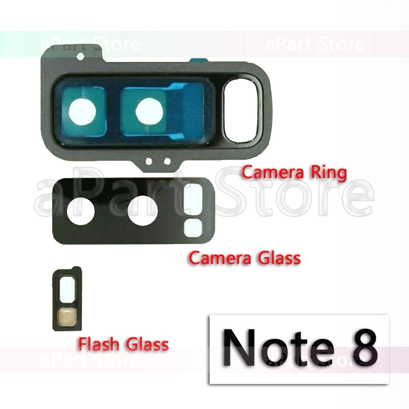 

For Samsung Galaxy Note 8 N950F N950U Back Rear Camera Lens Glass Ring Cover with Sticker Glue Original Phone Parts Replacement