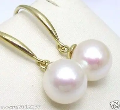 

Free Shipping >> Fashion nice AAA 9-10 mm south sea white pearl earring