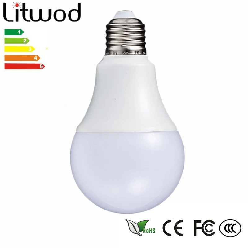 Litwod Z20 светодиодный светильник E27 220 V-240 V Gloeilamp Smart IC реальная мощность 3-12 W Hoge Helderheid шариковая лампа холодный белый и теплый белый