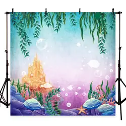Маленькая Русалочка под морем кровать Caslte кораллы для принцессы в стиле Ариель Фотофон Детские вечерние фон для фотосъемки на день
