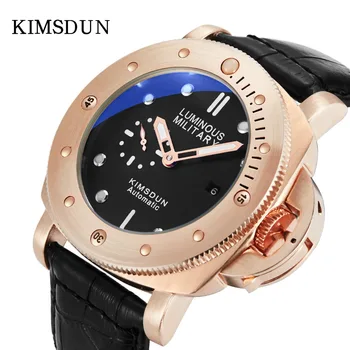 

KIMSDUN top brand men's trend luxury casual automatic mechanical sports fashion big watch stainless steel strap gift military