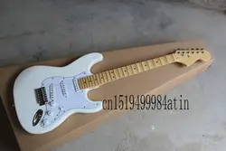 Бесплатная доставка F ST паз относится к пластины Stratocaster Подпись зубчатый грифа большой бабки белый Электрогитары