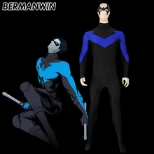 BERMANWIN высокого качества на заказ Робин член Грейсон костюм найтвинга костюм супергероя из спандекса Хэллоуин Косплей Костюм