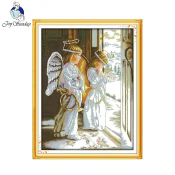 

Joy Sunday The angels will also need comfort Cross stitch New style needlework kit for embroidery Home decoration Cross-stitch