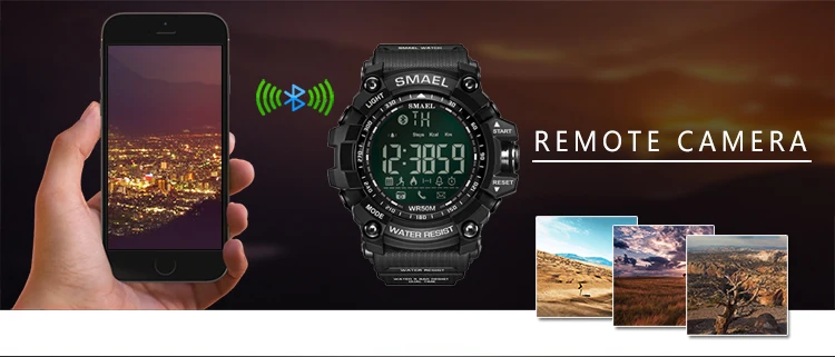 SMAEL Bluetooth светодиодный цифровые часы для мужчин 50 м Водонепроницаемый Открытый плавать дайвер спортивные часы большой циферблат часы армейские наручные часы мужской 1617B