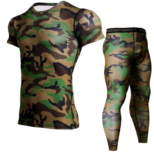Aliexpress.com : Buy men summer tracksuit set Gray camouflage ...