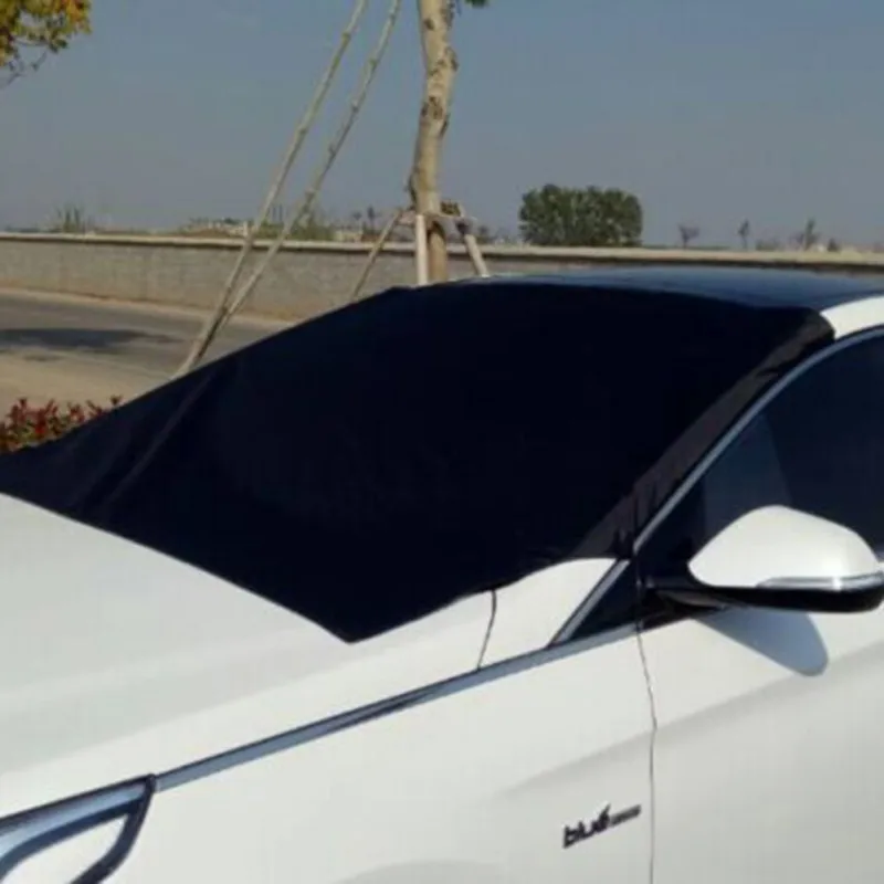 

2019 Car Magnet Windshield Cover Snow Cover Sunshade Ice Snow Frost Protector Windshield Silver Black Cover