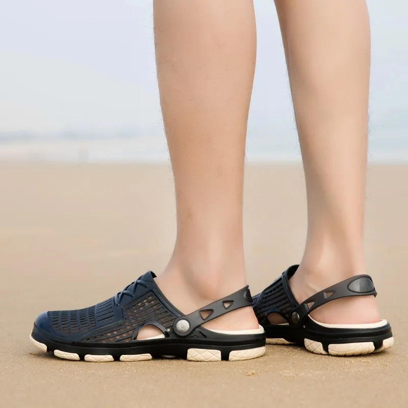 Пляжная водонепроницаемая обувь для мужчин; пляжные прозрачные кроссовки; Повседневная дышащая обувь на плоской подошве; обувь для верховой езды