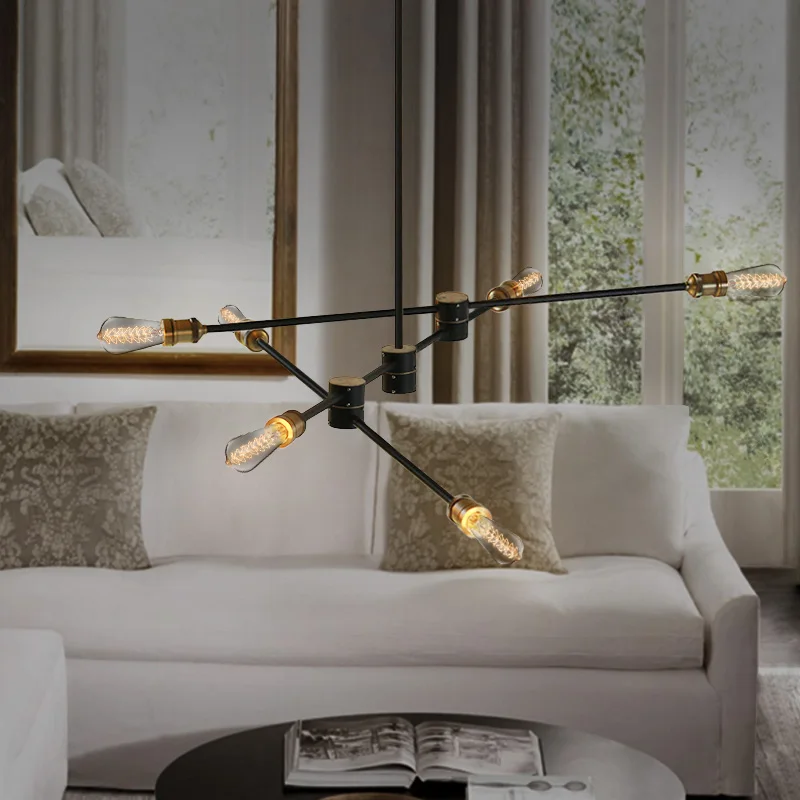 

Vintage Iron Spin pendant lamp lights chandelier lighting led hanglamp loft decor lamps light fixtures Living room loft decor