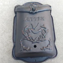 Heavy Wall Mounted Cast Iron Mailbox Bird Metal Mail Box Wrought Iron Letter Post Box Rustic Postbox Gardon Decor Free Shipping
