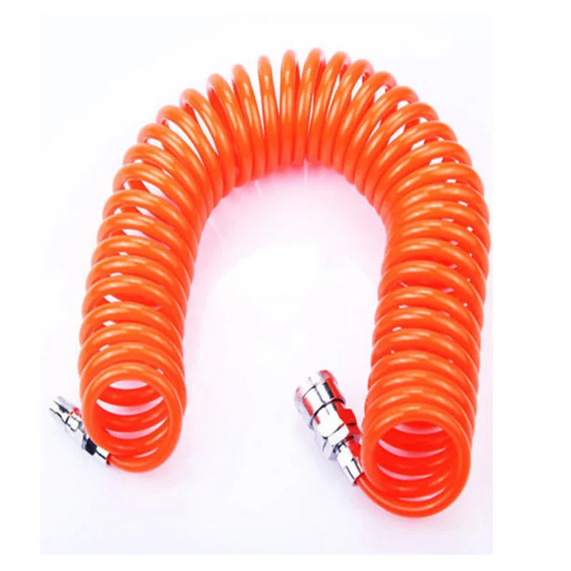 

6M Polyurethane PU Air Compressor Hose Tube Pneumatic Hose Pipe With Connector PP20 Spring Spiral Pipe for Compressor Air Tool